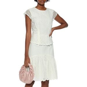 👗 DVF! Designer Diane Von Furstenberg sz 16 eyelet peplum dress